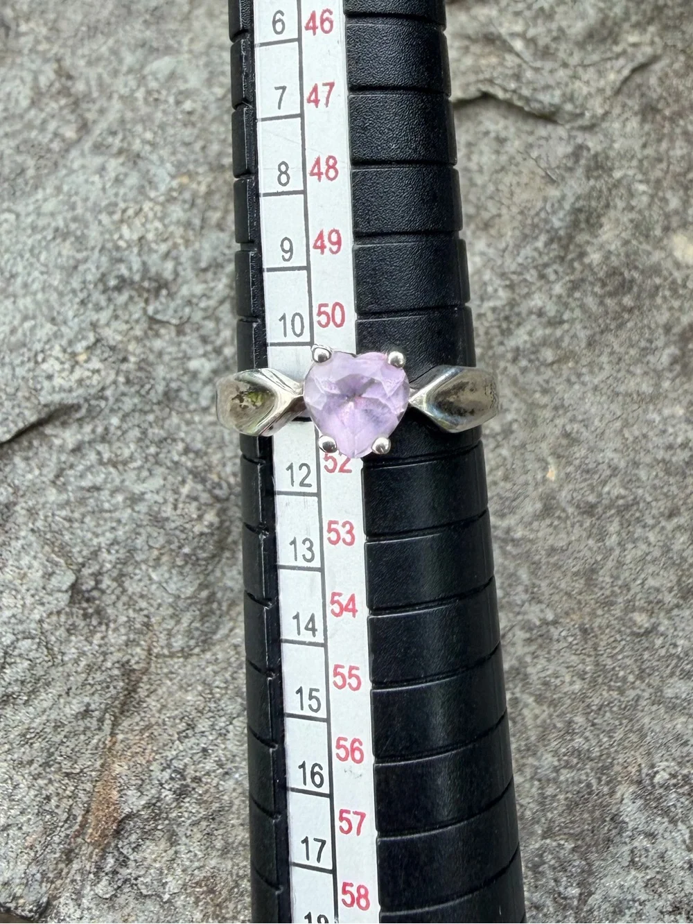 Vintage Avon Sterling Silver Amethyst Heart Ring